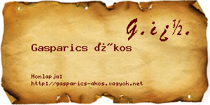 Gasparics Ákos névjegykártya
